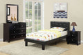 Black Faux Leather Headboard Full Bed S436748