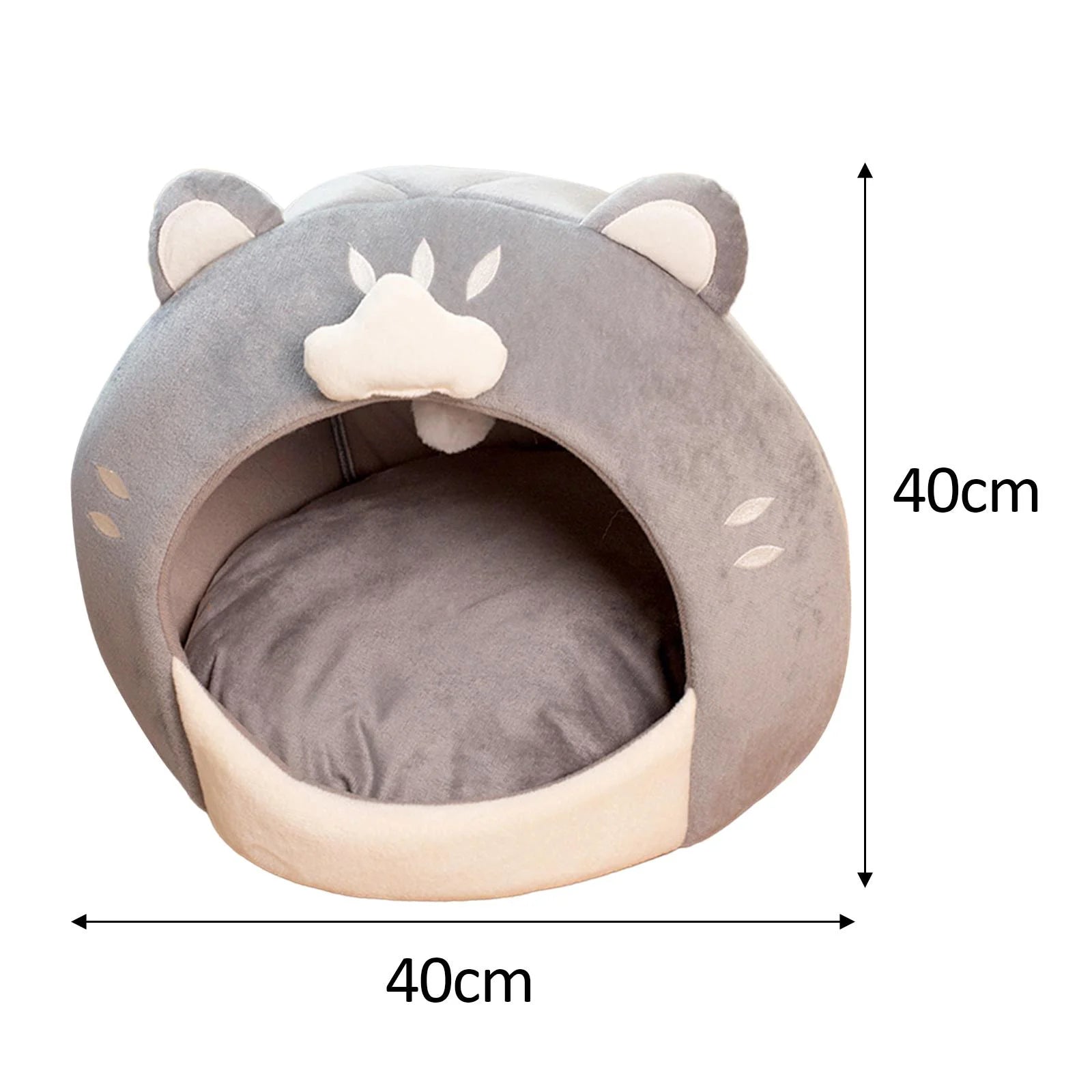 Covered Cat Bed House Tent with Plush Ball Inner Cushion V8288