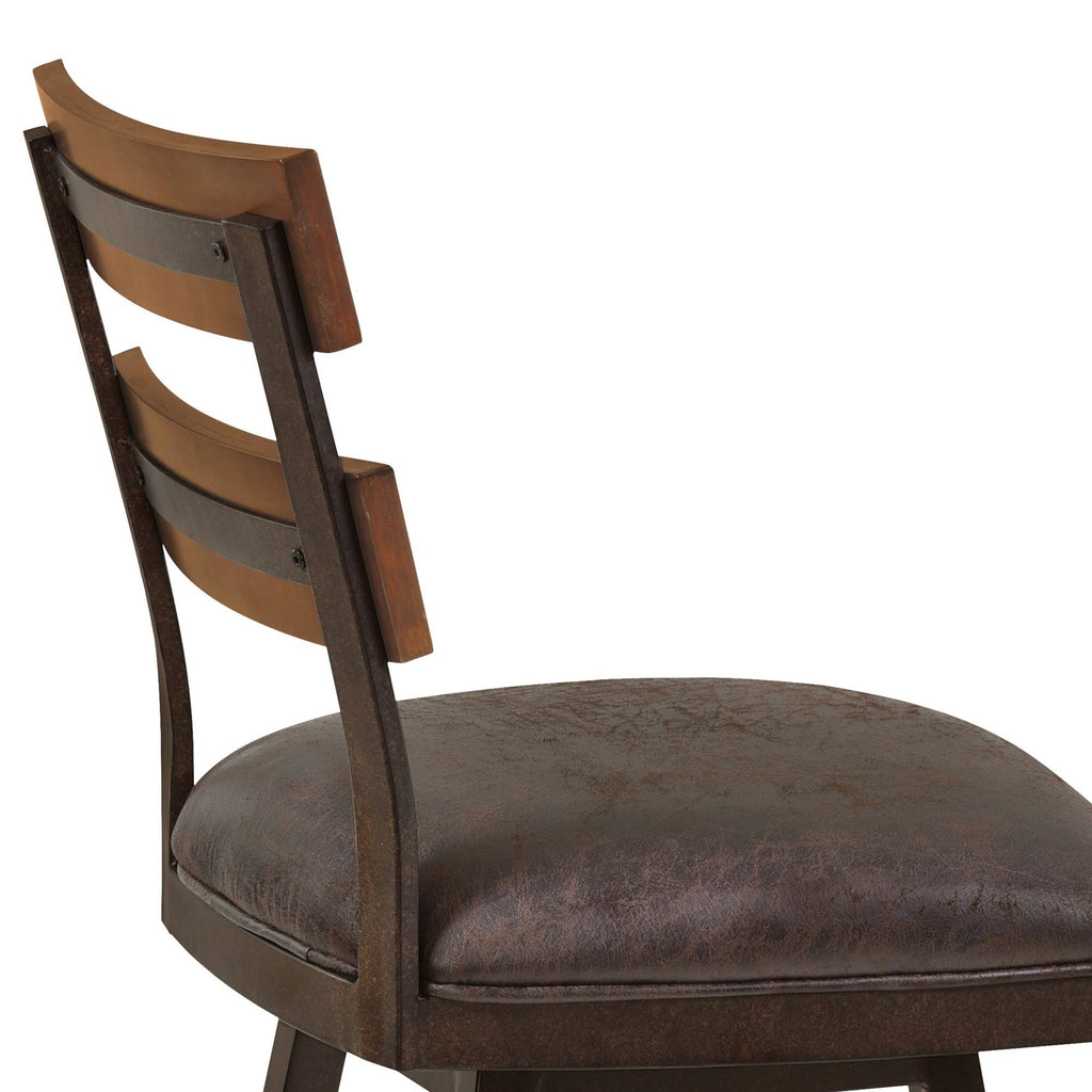 Counter Height Swivel Barstool in Espresso Fabric and Auburn Bay Finish with Walnut Wood S7407