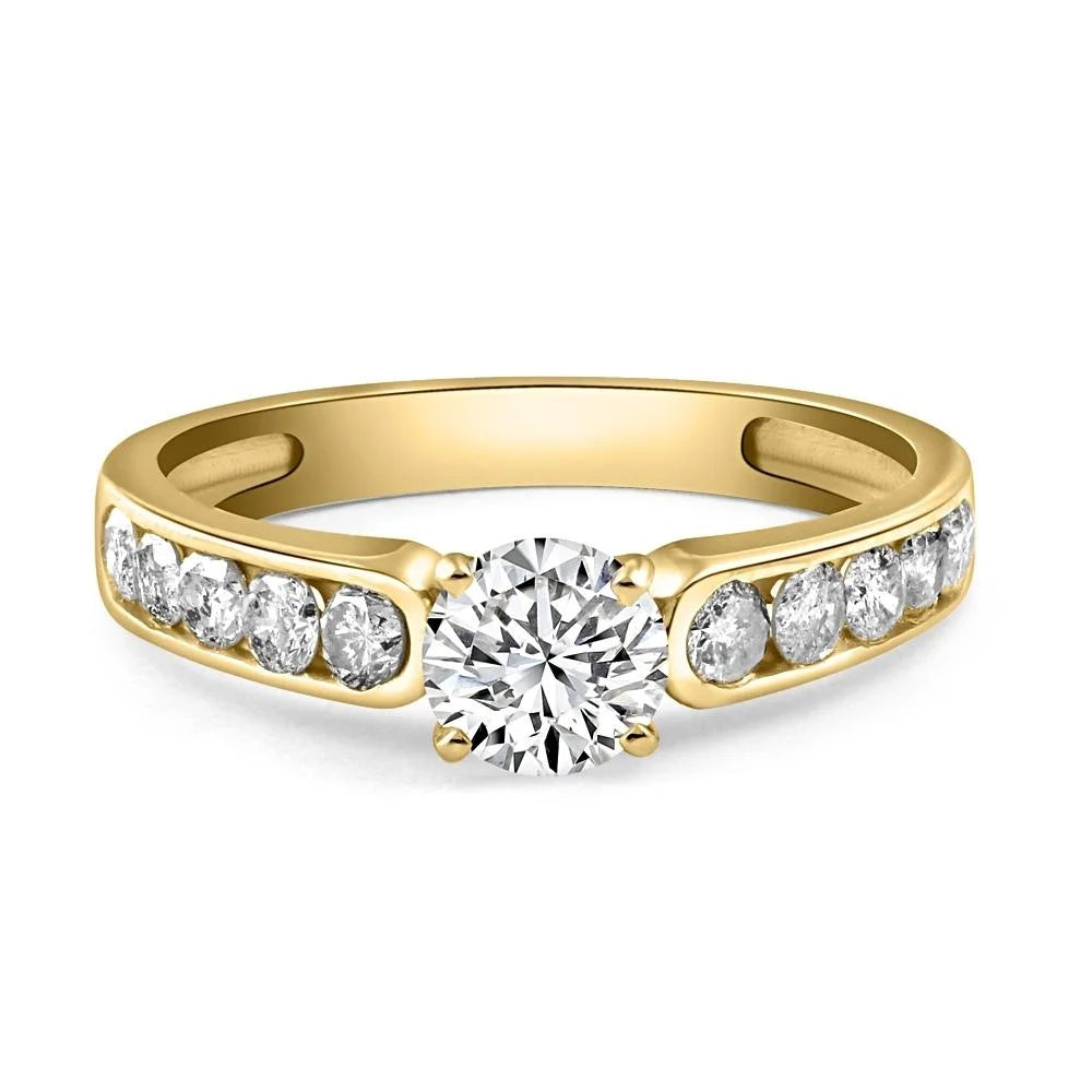 1 Ct Diamond Engagement Ring in 10k Yellow Gold N7020
