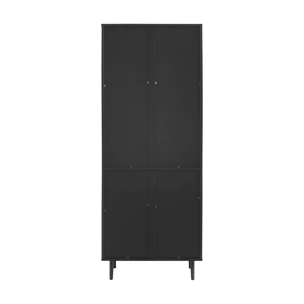 3 Shelf Bookcase Hutch Style Bookmatch Vertical Black A3882