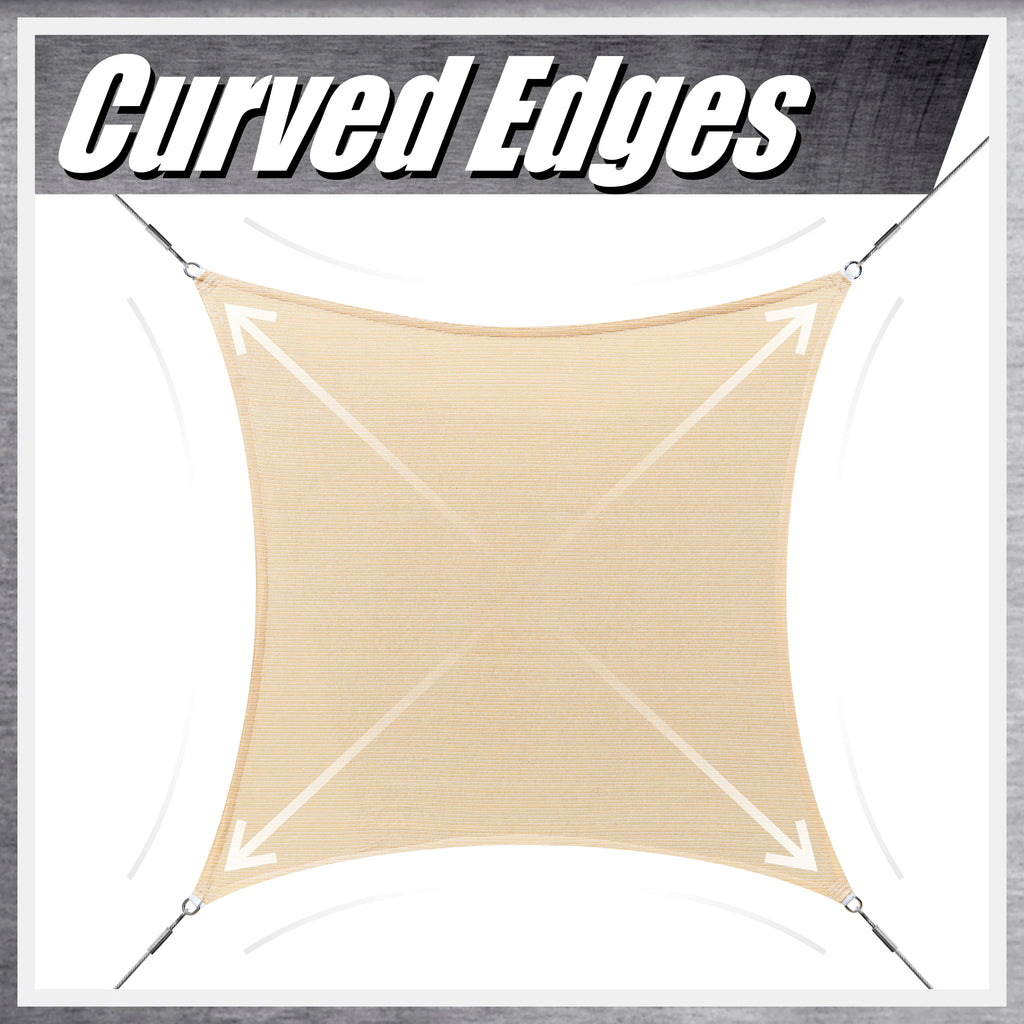 Sand Square Sun Shade Sail Canopy Mesh Fabric G7760