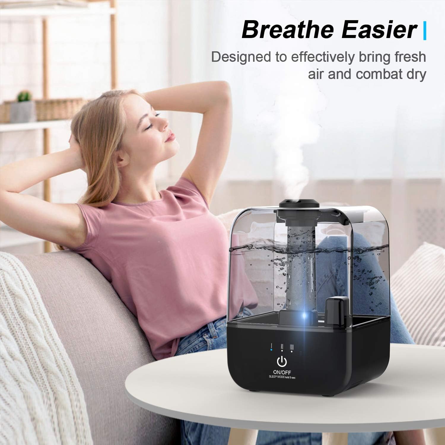 4.5L Top Fill Ultrasonic Cool Mist Humidifier, Pack of 2 H910