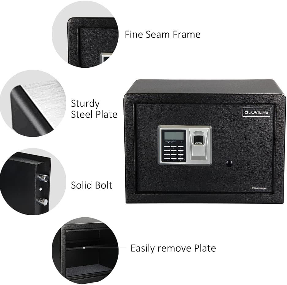 Black Steel Fingerprint Safe Box Q2728