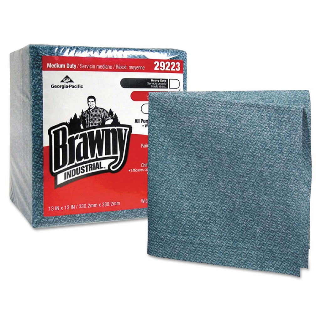 Medium Duty Airlaid 1/4 Fold Wipes, Blue, 50/Pack, 8 Packs/Carton T10844