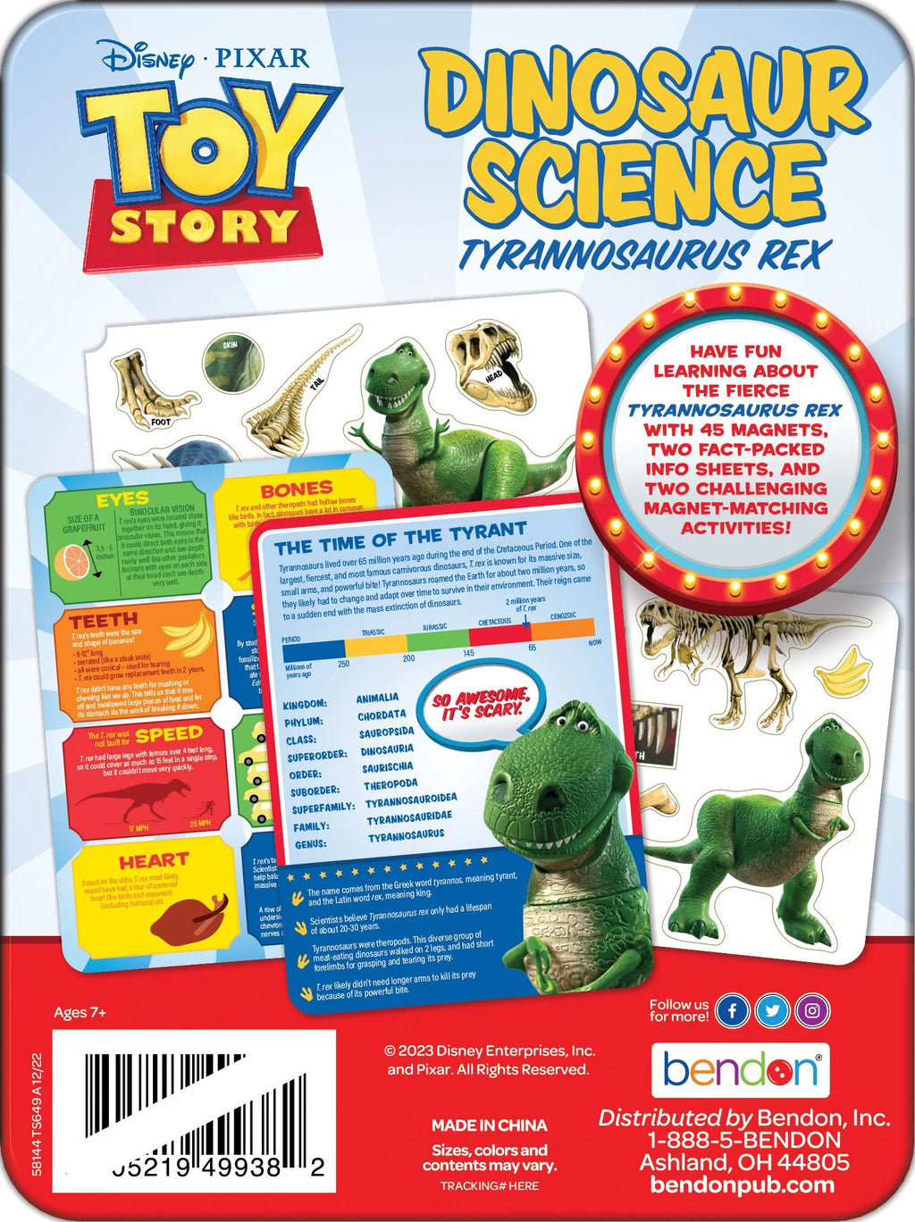 Multicolor Dinosaur Science Educational Magnetic Activity Tin F355333