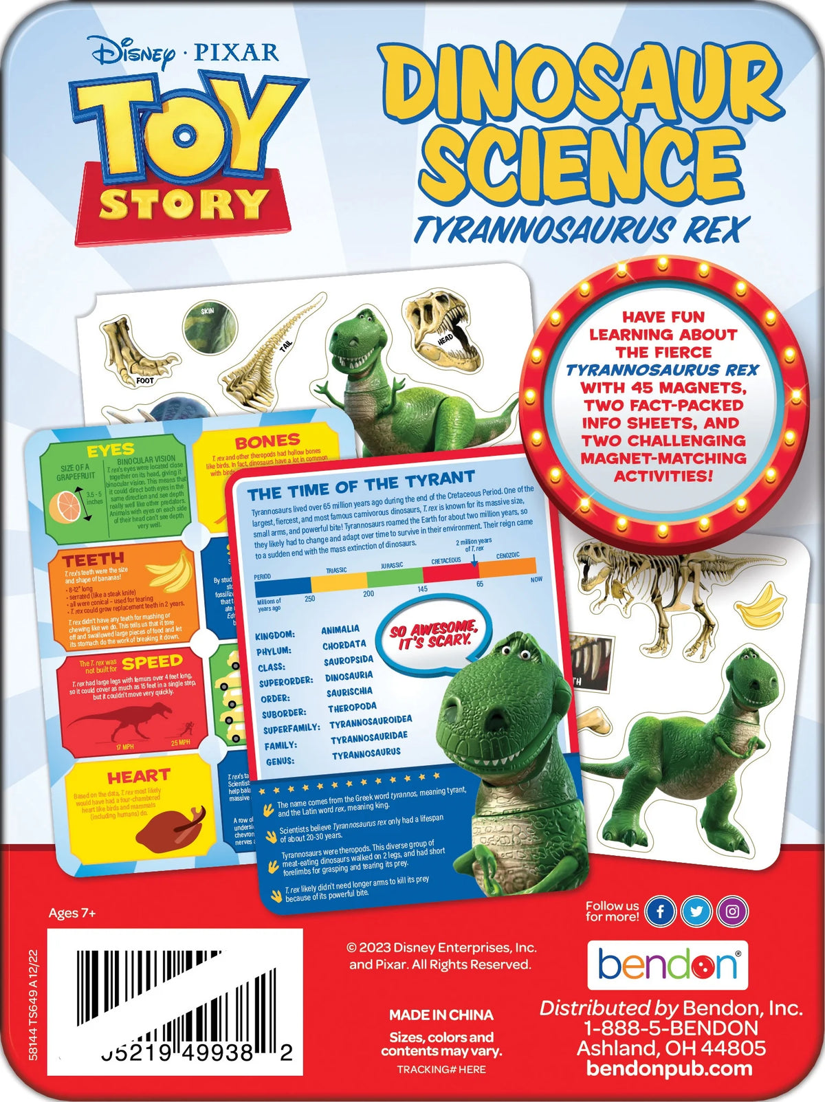 Multicolor Dinosaur Science Educational Magnetic Activity Tin F355333
