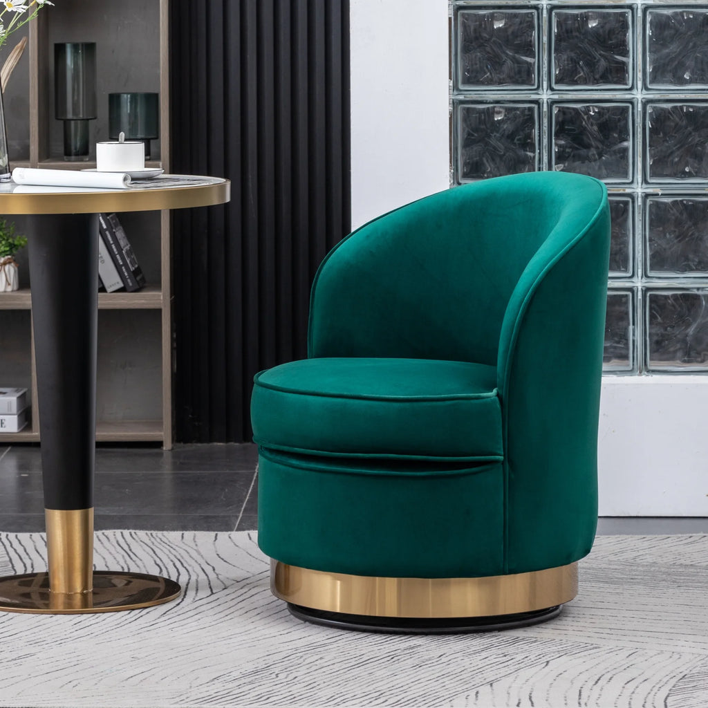 Green Velvet Swivel Chair U309