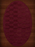 Rich Red Grid Waves 12' x 15' Oval Area Rug W8933