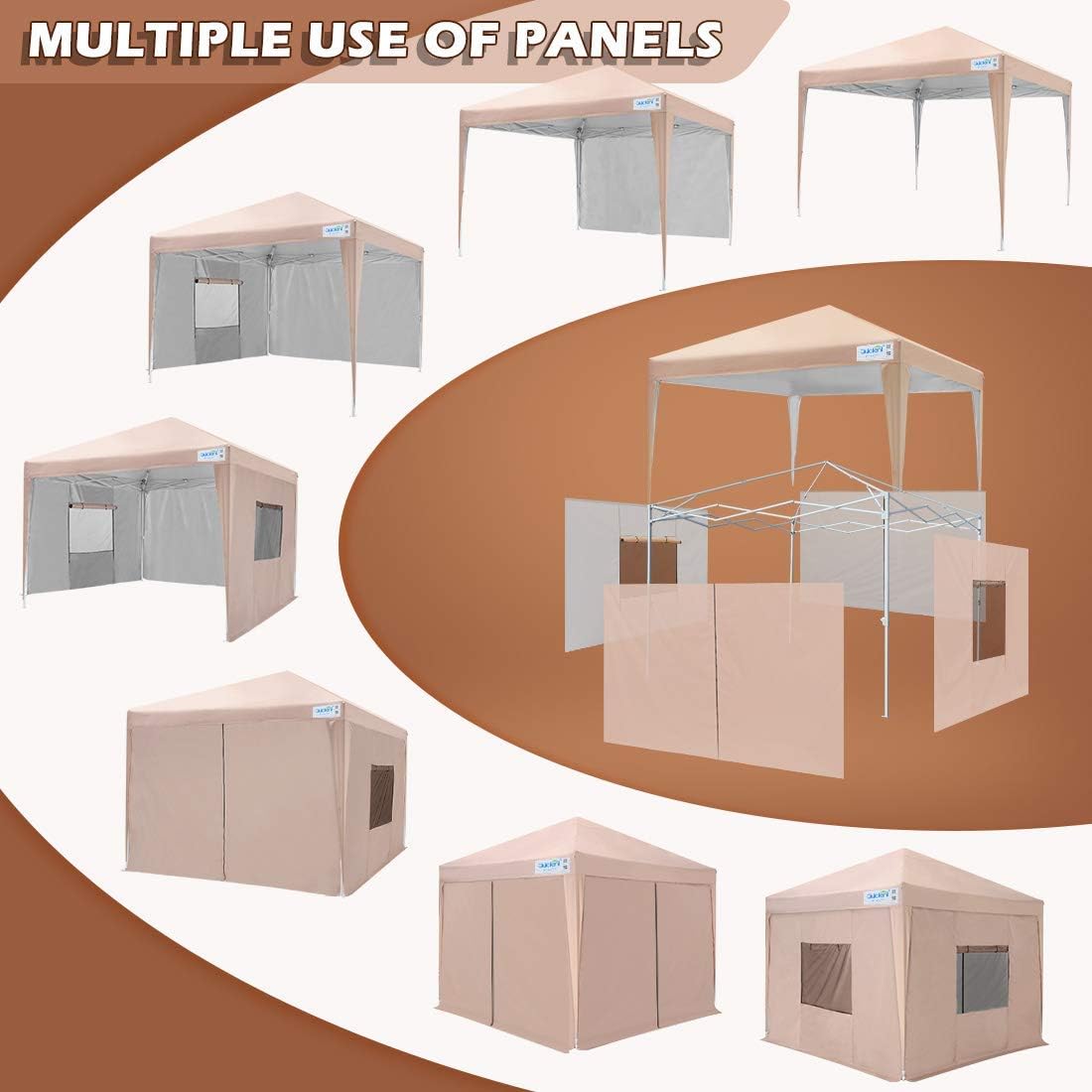 8x8 EZ Pop Up Canopy Tent with 4 Sidewalls, Mesh Windows & Wheeled Bag G2097