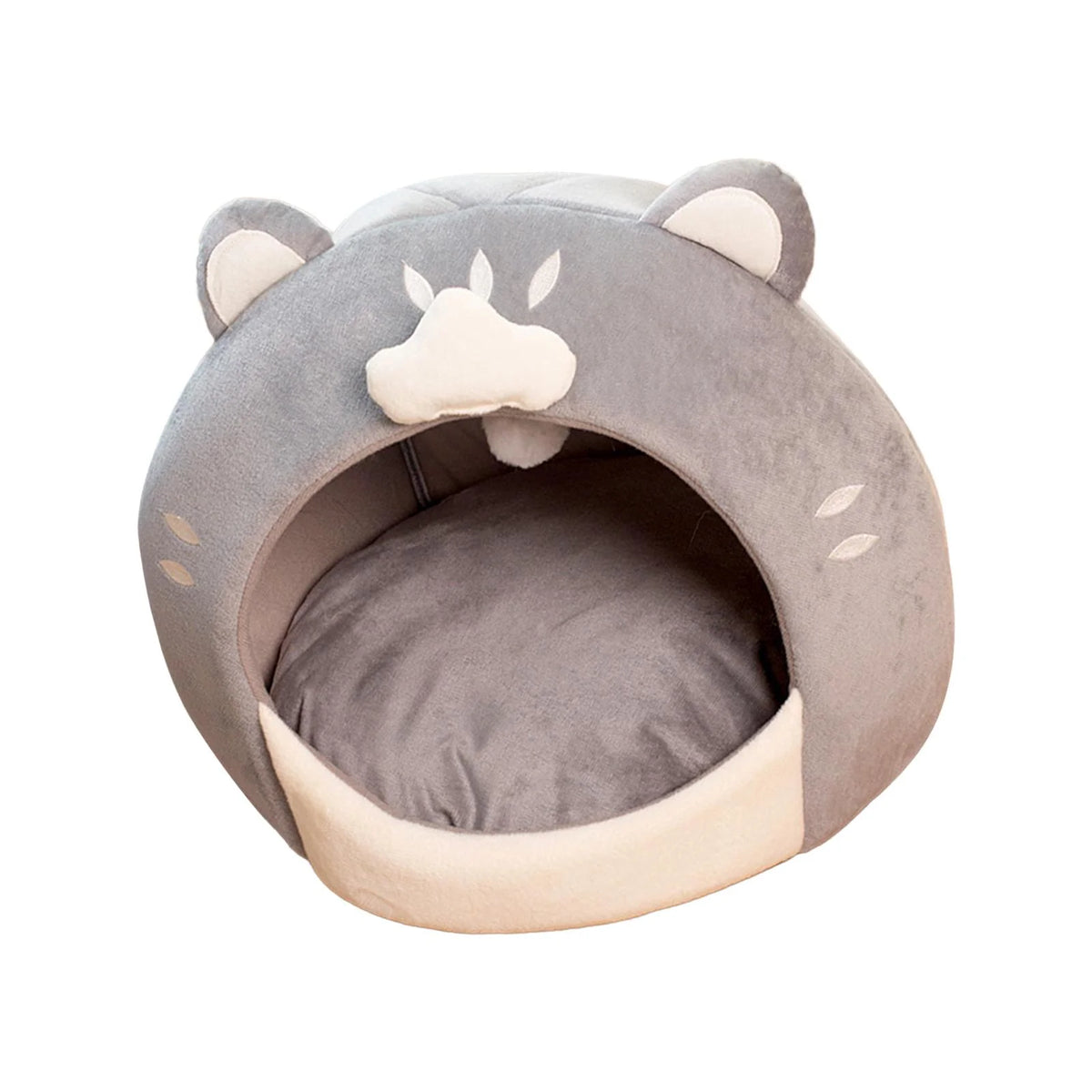 Covered Cat Bed House Tent with Plush Ball Inner Cushion V8288