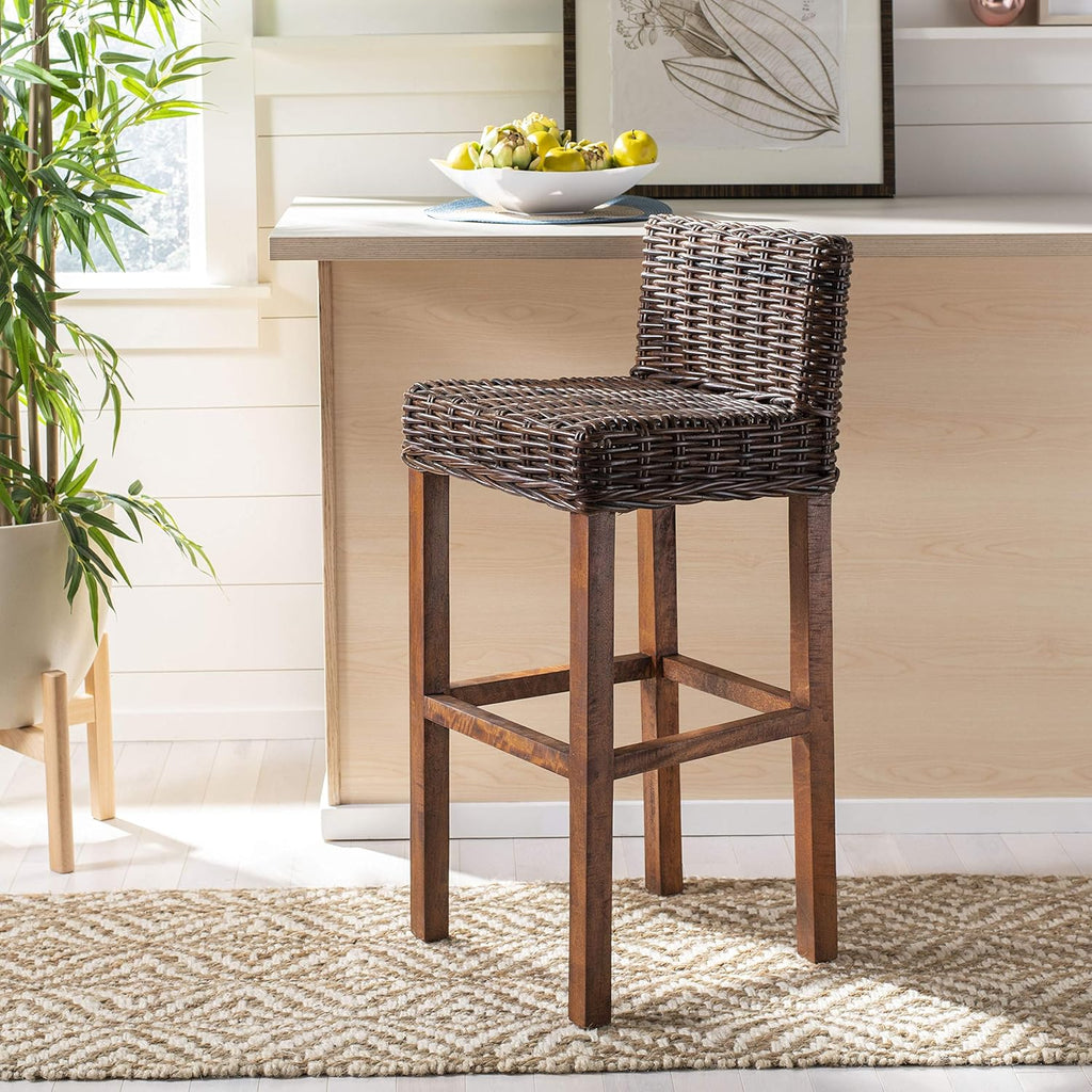 Cappuccino Wicker 30-inch Bar Stool J1682