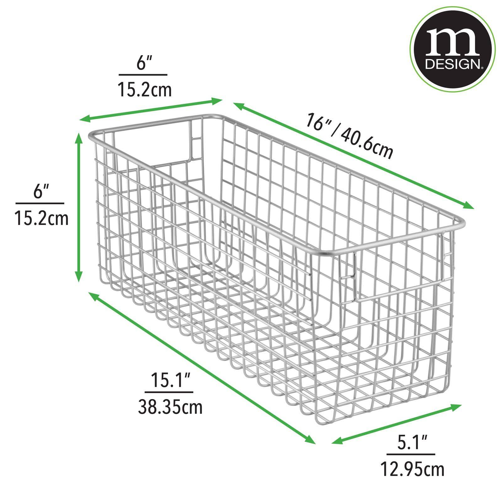 Metal Wire Kitchen Pantry Food-Storage Organizer Basket Y948