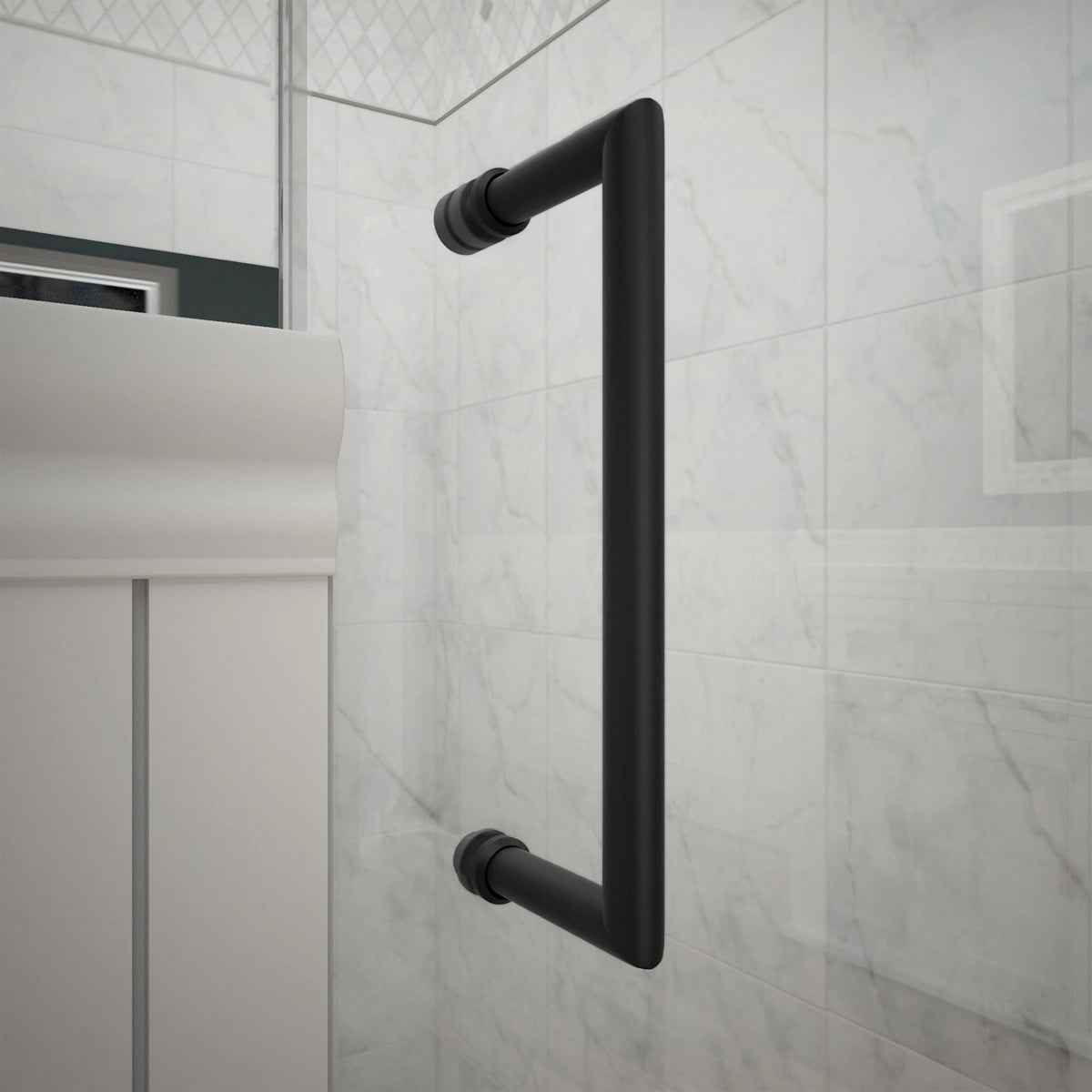 Satin Black Frameless Hinged Shower Door C828069