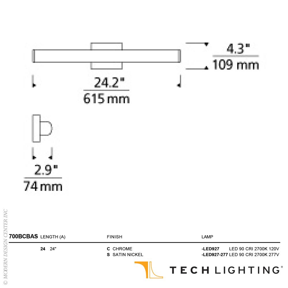 Chrome LED Bath Light V7906