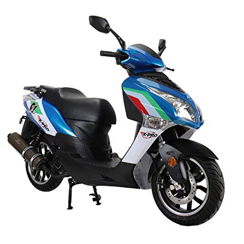 150cc Gas Moped Adult Bike with 13" Aluminum Wheels Blue B31573