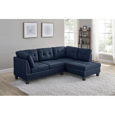 Navy Blue Right Hand Facing Corner Sectional Z6727