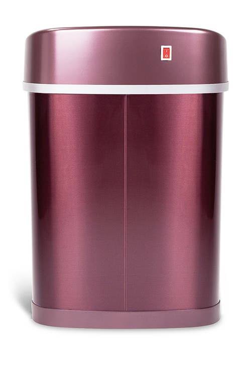 Burgundy Stainless Steel Motion Sensor Trash Can - 3.2 Gallons M5068