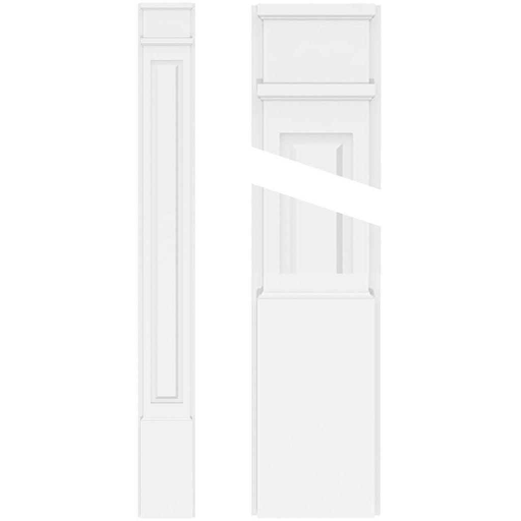 Raised Panel PVC Pilaster with Decorative Capital and Base (Pair) E344