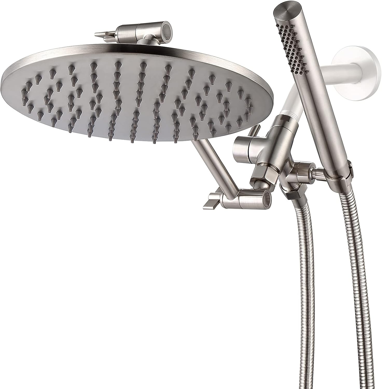 All Metal Dual Shower Head Combo with Adjustable Extender (Matte Black) Y35003