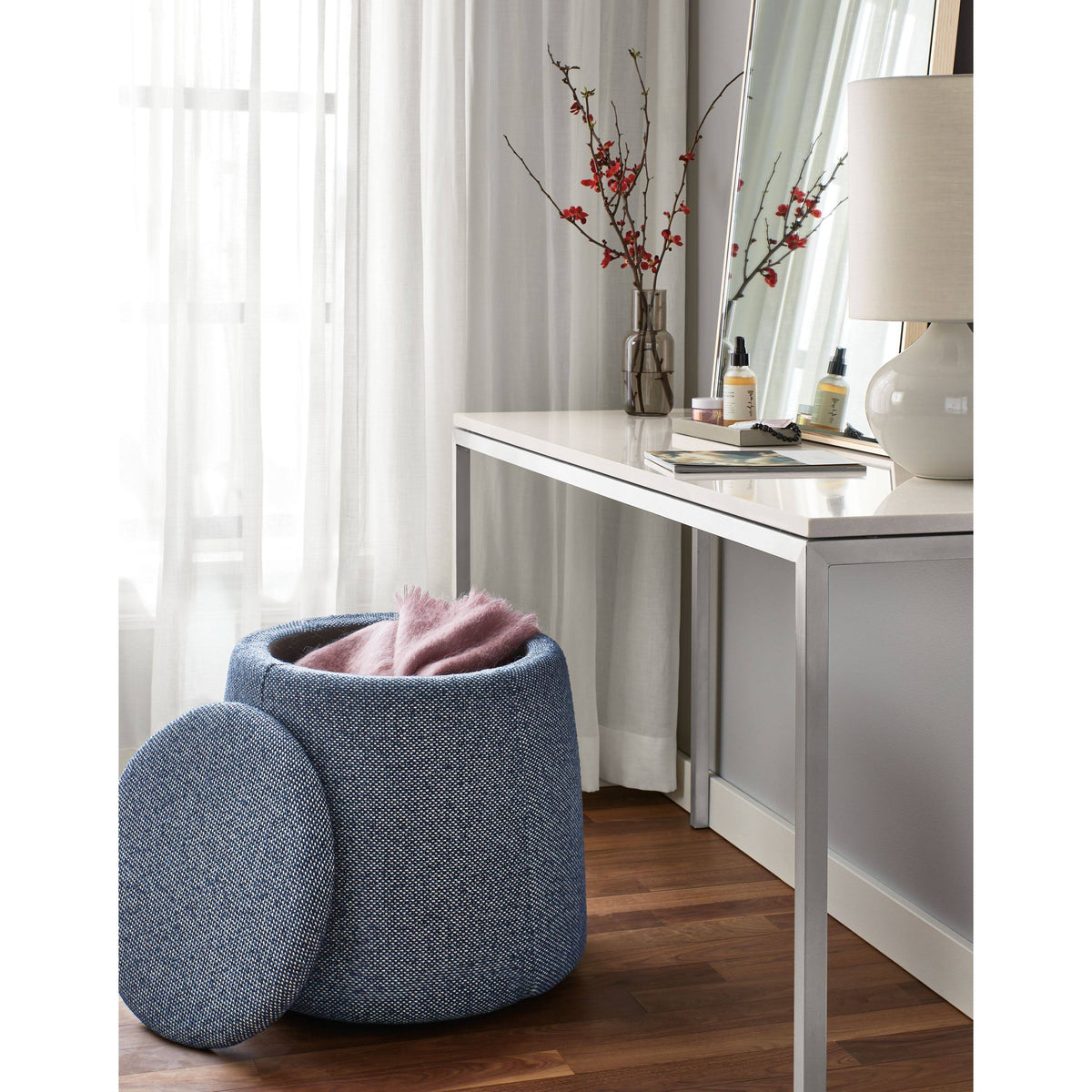 Walnut Top Console Table with Slate Base W96882