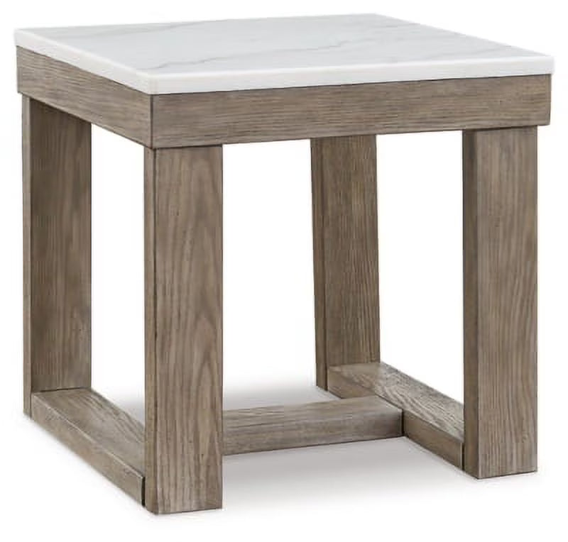 White Marble Top Casual End Table N279