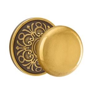 French Antique Brass Passage Door Knob V150
