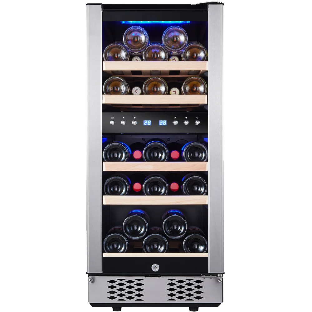 30 Bottles Dual Zone Low Noise Wine Cooler Refrigerator Q2800