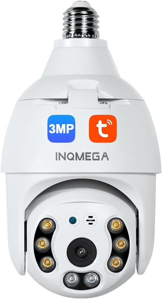 2K 3.0MP Light Bulb Camera with E27 Connector, Wireless PTZ Security Camera P5984