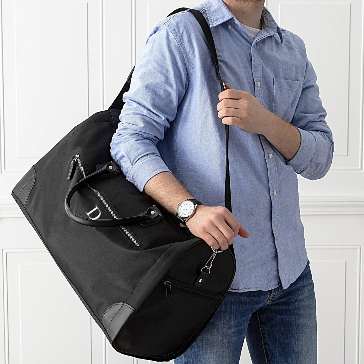 Black Microfiber Convertible Garment Bag M127074