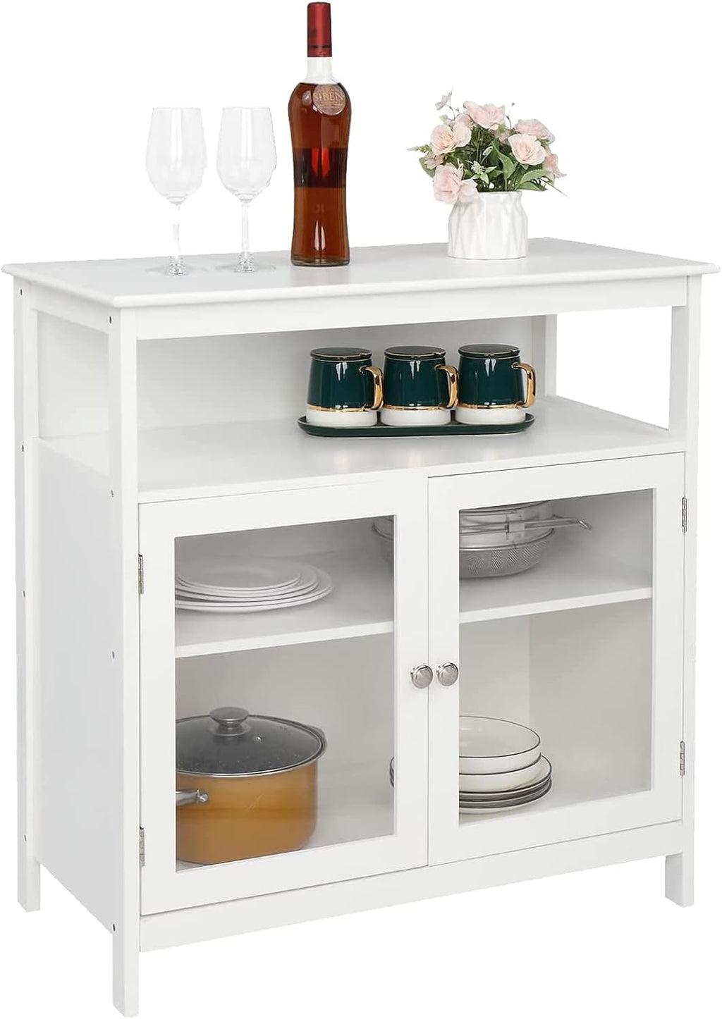 Buffet Sideboard Cabinet with Shelf and Double Doors D876