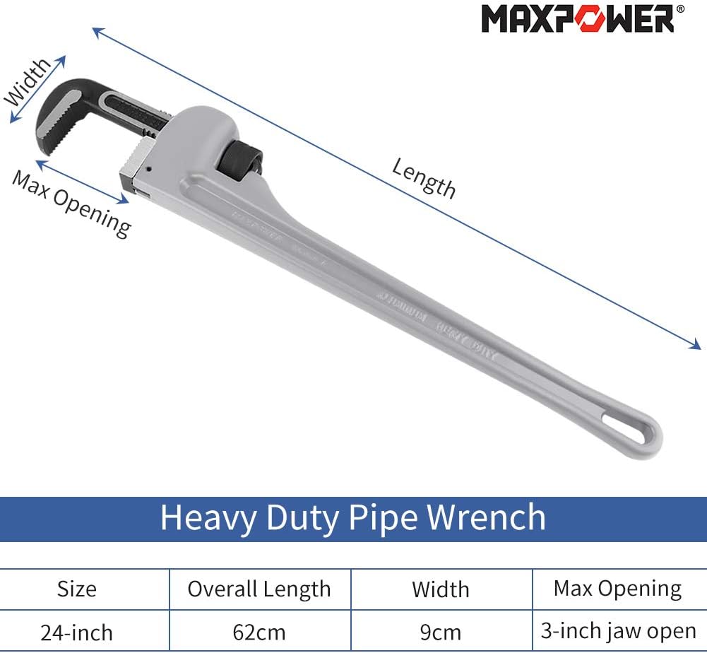 24 inch Aluminum Straight Pipe Wrench Pack of 2 L8757