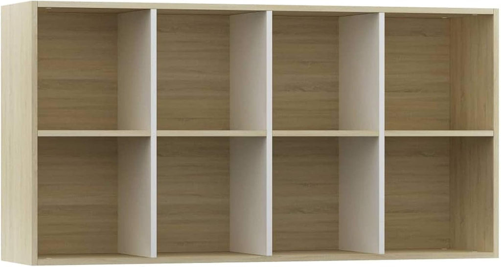 White and Sonoma Oak Book Cabinet Sideboard 26inch x11.8inch x51.2inch F324