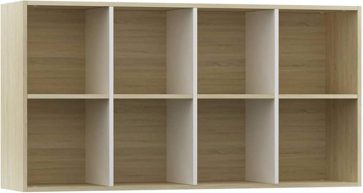 White and Sonoma Oak Book Cabinet Sideboard 26inch x11.8inch x51.2inch F324
