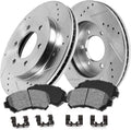 FRONT 287mm 6 Lug Rotors with Metallic Brake Pads and Clips N30585
