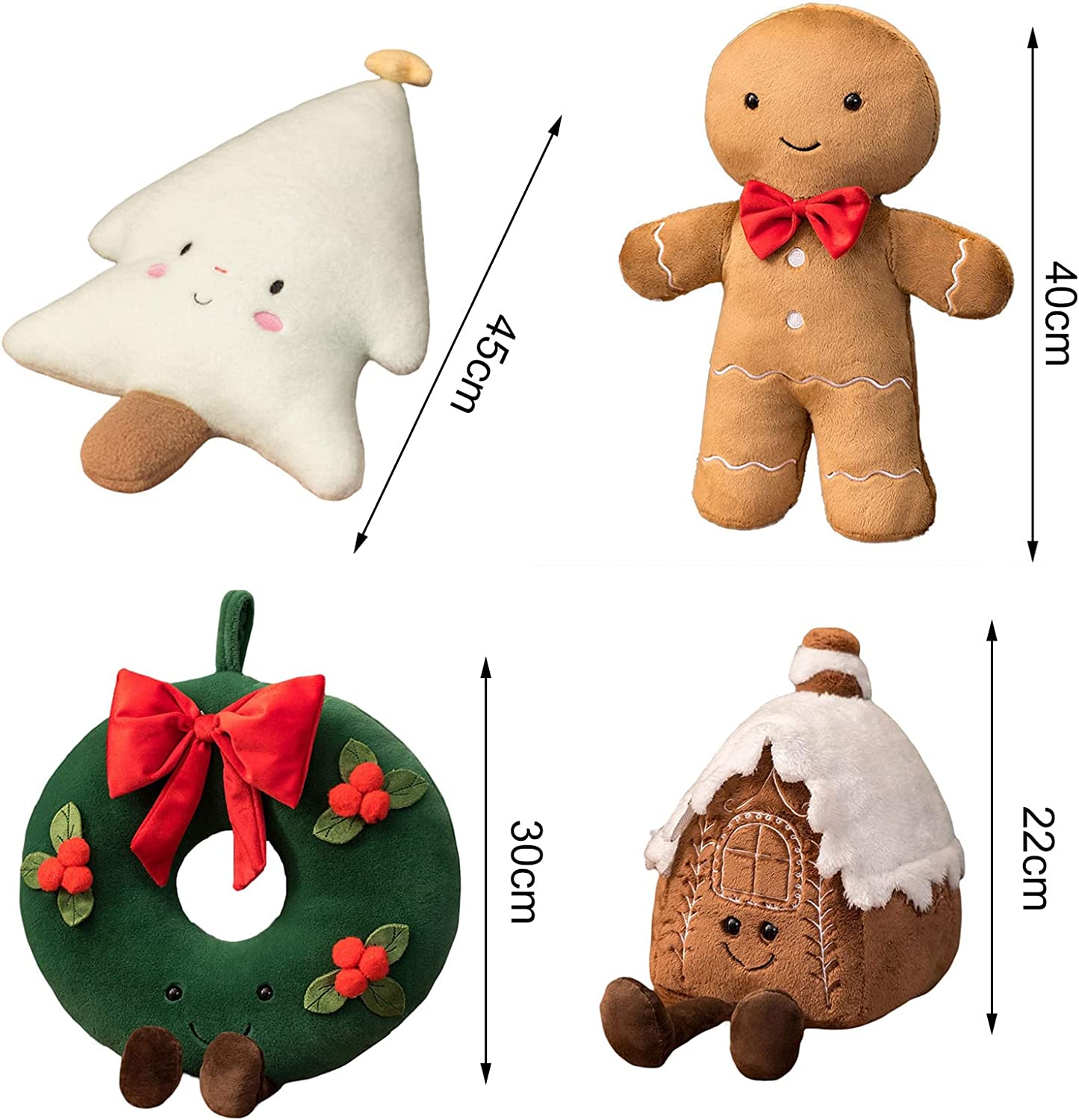 Kawaii Ginger Bread Plush Toy Stuffed Cookie House Shape Cushion Pillow H658785