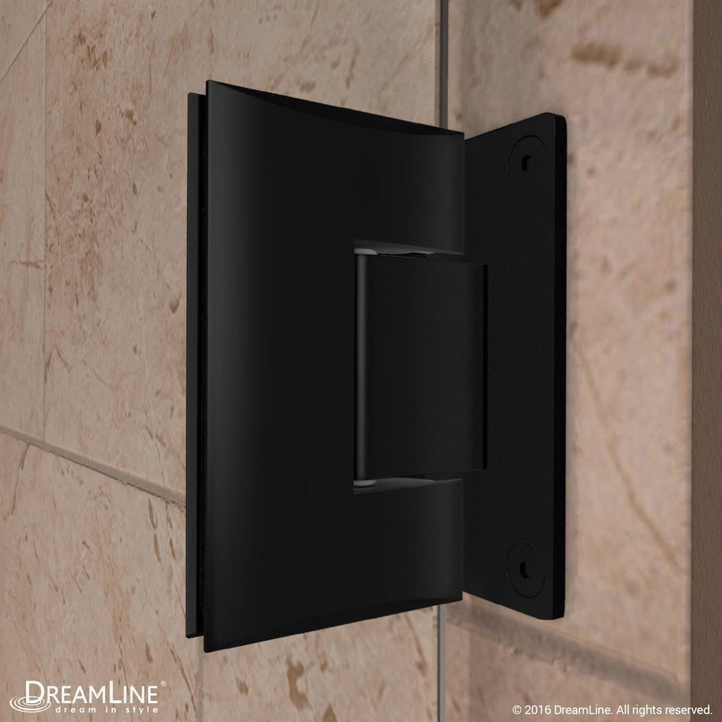 Satin Black Frameless Hinged Shower Door C828069