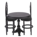Black Dining Table Chairs Miniature Set 1:12 Dollhouse Furniture Toys W7854
