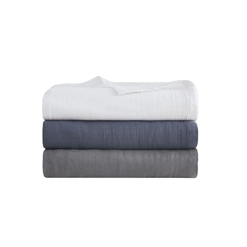 Casual Cotton Gauze Blanket with Charcoal Finish D4280