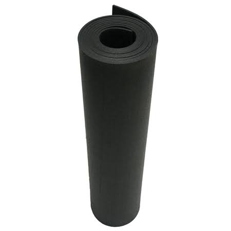 Black 1/4x22 Thick x 4ft Width x 8ft Length Rubber Sheet F924