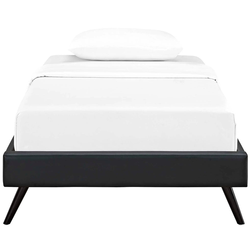 Twin Vinyl Bed Frame with Round Splayed Legs K111342