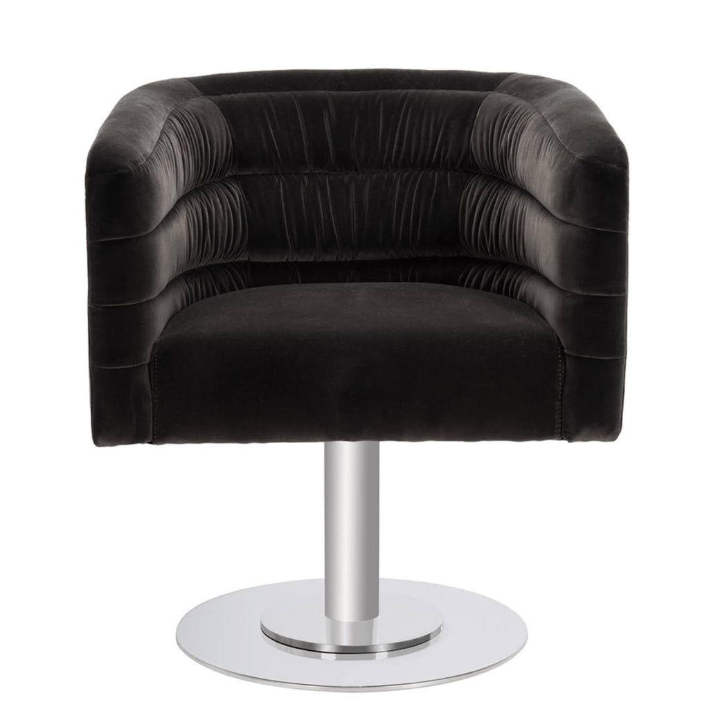 Almond Velvet Swivel Tub Chair E2634