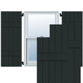 Dark Green Sapele Mahogany Board and Batten Shutters Pair L517