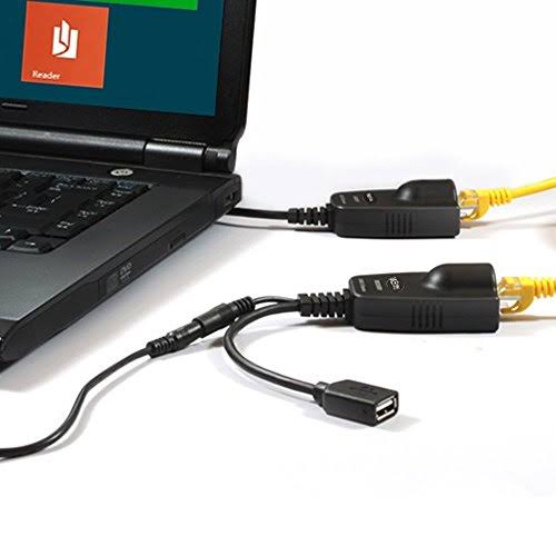 USB 2.0 Extender to RJ45 Over Cat5/5E/6 Connection Up to 100 Meter/328 ft Ethernet Extension Cable Type A Male to A Female Y506
