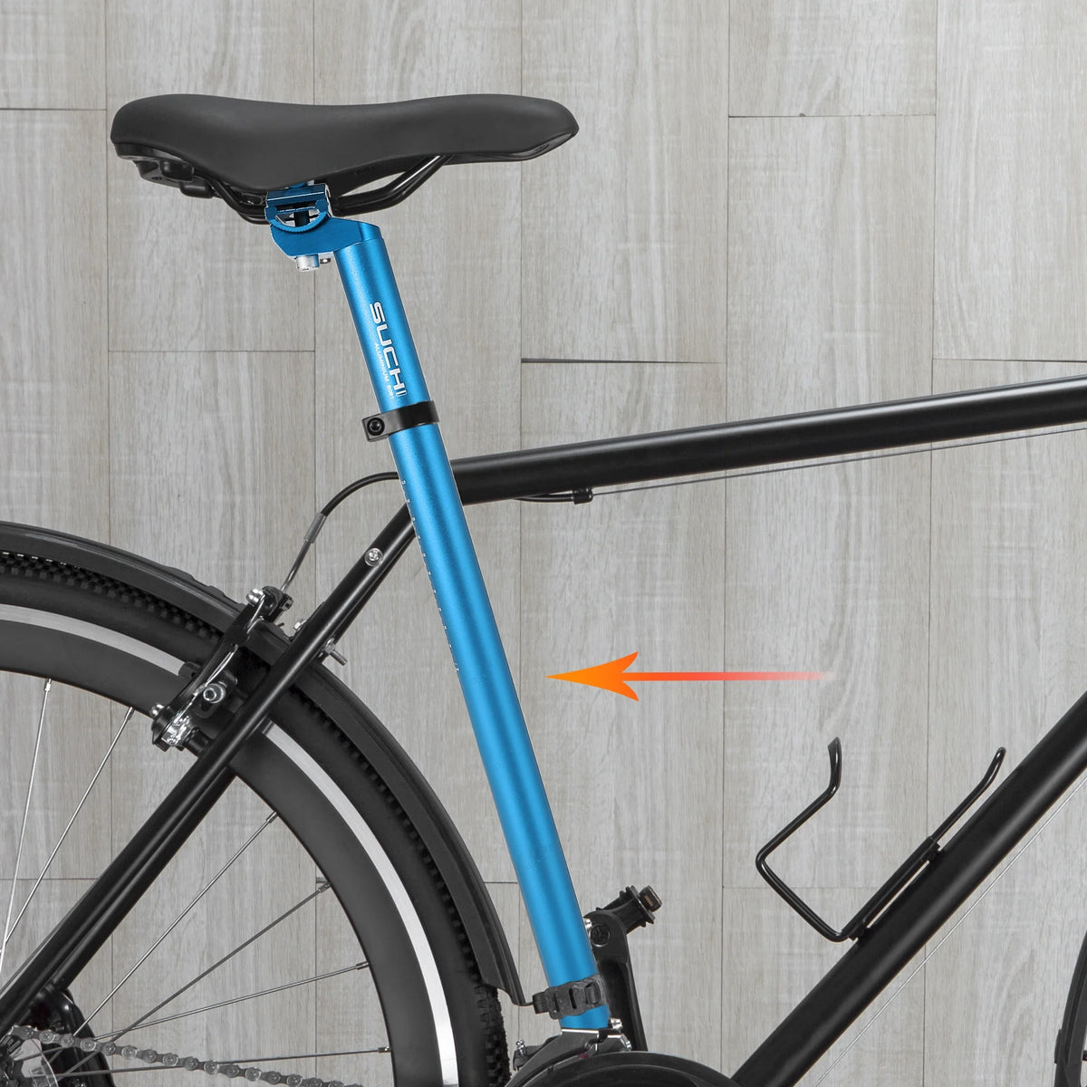 Blue Aluminum Alloy Adjustable Bike Seat Post with Clamp N5922