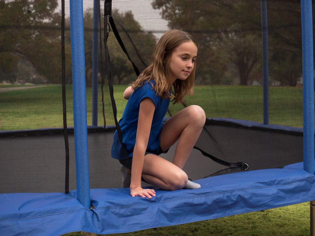 10 x 14 Ft Rectangular Trampoline with Safety Net Enclosure, Blue F925990