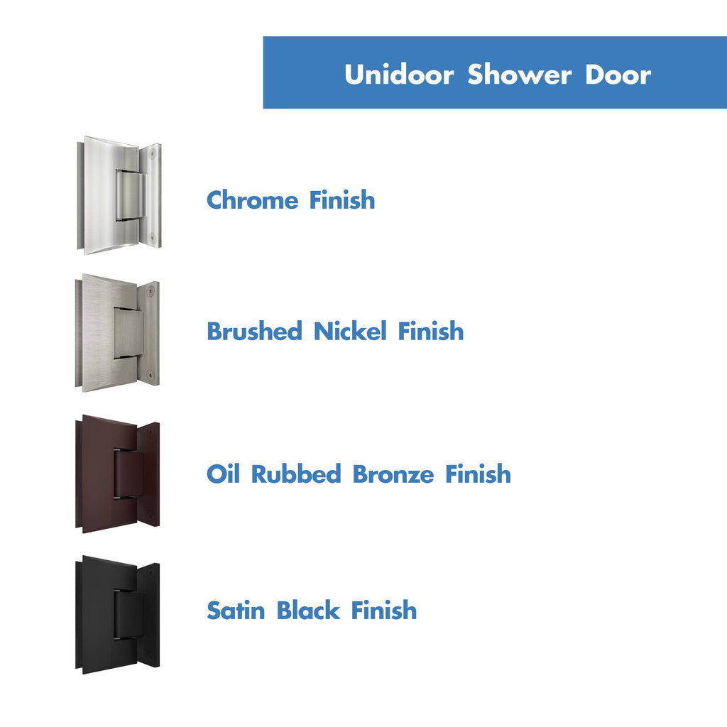 Satin Black Frameless Hinged Shower Door C828069