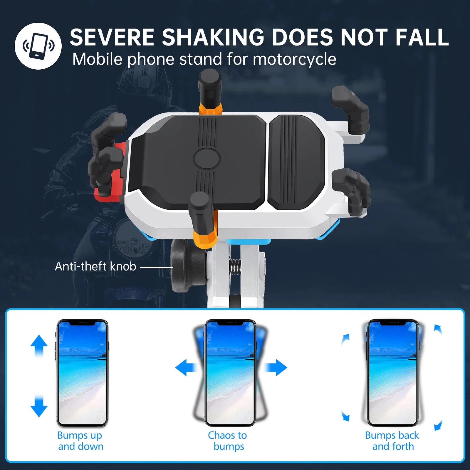 Motorcycle Phone Mount Holder Waterproof 360° Rotation M8 Screw Mount Q213692