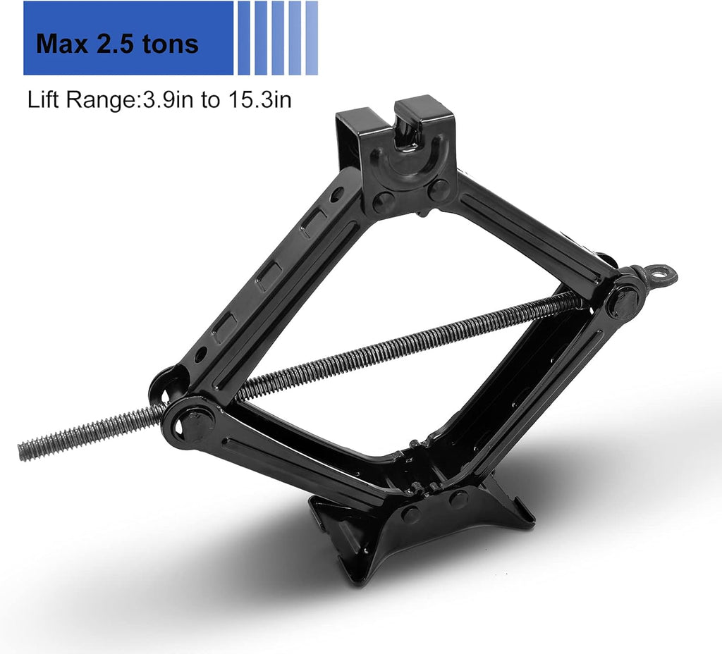 Scissor Lift Jack Max 2.5 Ton Capacity with Hand Crank Wrench Lug Wrench D8676