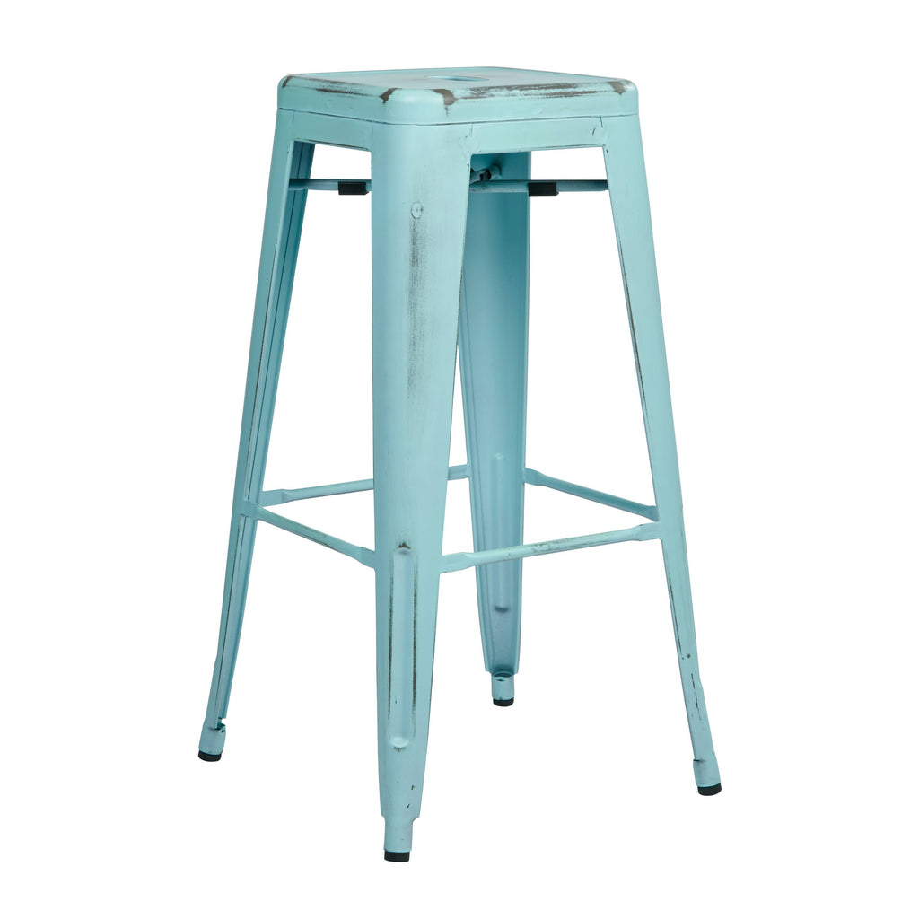 Antique Pink Metal Barstool 2-Pack M691520